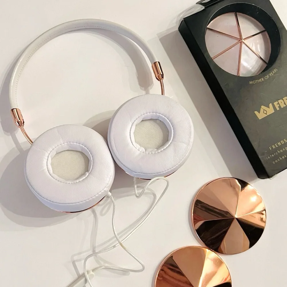 Frends Rose Gold Headphones with 3 Bonus Caps Sets - Picture 2 of 12